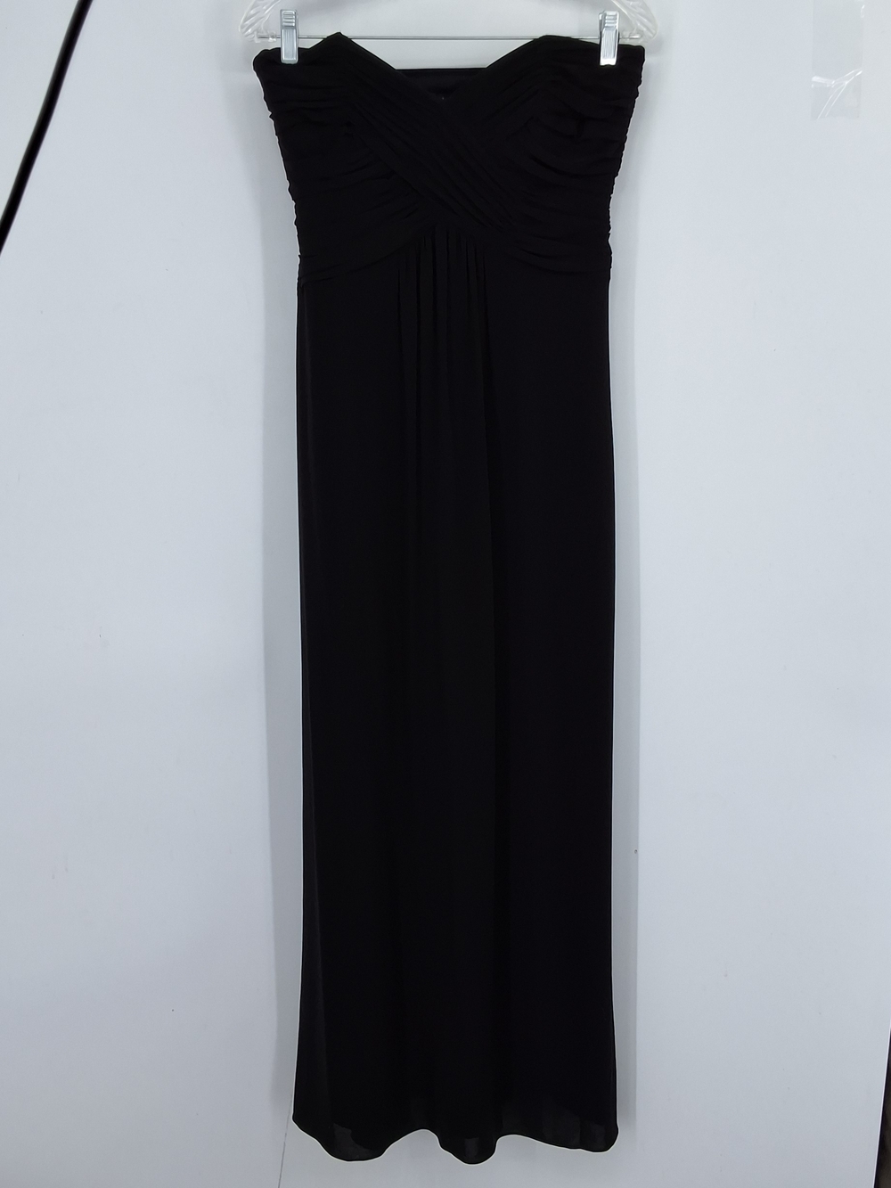 Laundry By Shelli Segal Black Strapless Maxi Dress with Ruched Bodice